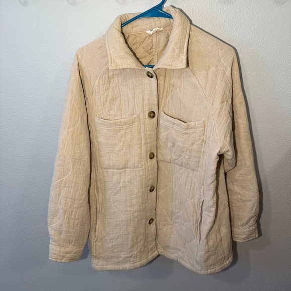 Lightweight Tan Cotton Shacket - Picture 1 of 4